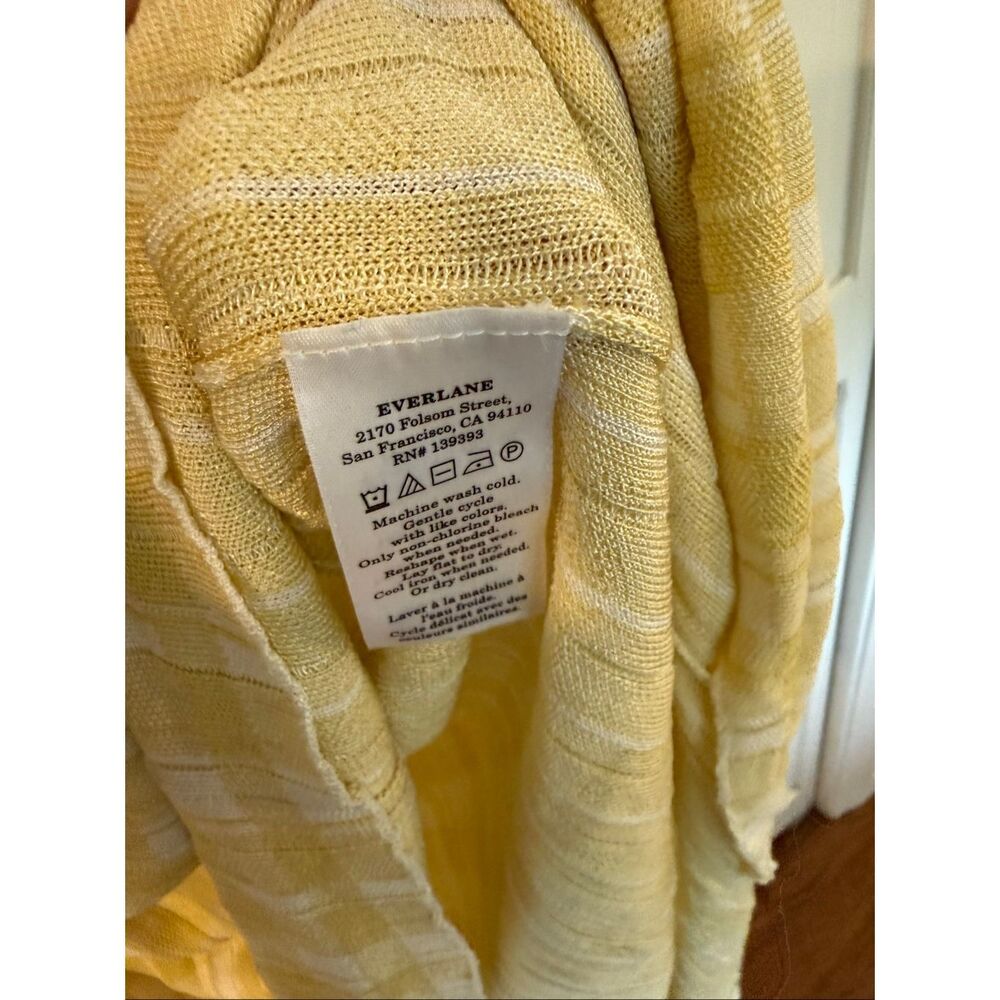 Everlane the knit yellow gingham pleated midi dress small - Picture 5 of 11